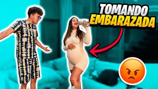 BROMA A MI ESPOSO ME SORPRENDE B0RRACHA EMBARAZADA 🤰*mira su reacción*