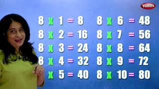 Table of 8 in English | 8 Table | Multiplication Tables in English | Learning Video | Pebbles Rhymes