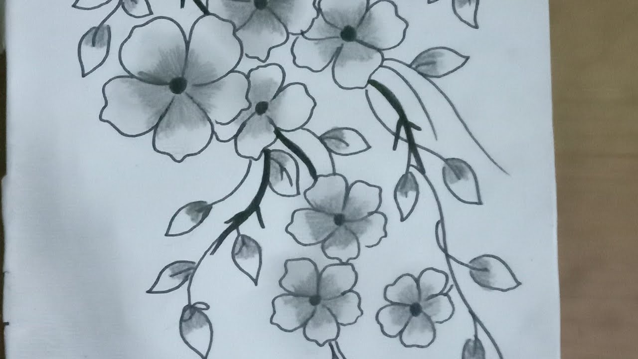 Wow..indahnya Sketsa Bunga Sakura - YouTube