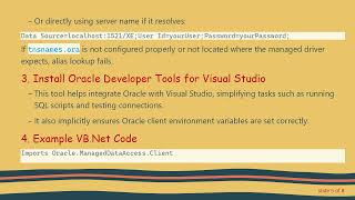 Connecting Oracle Database 21c XE with VB.Net in .NET 6+ : Key Steps and Best Practices Update