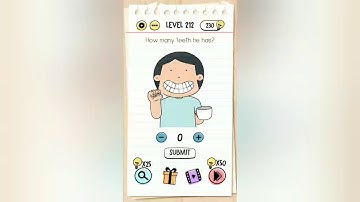 Brain Test Level 212 | How many teeth he has ?