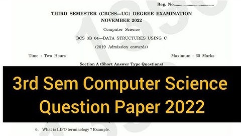 DATA STRUCTURES USING C          |        3rd Semester   B.Sc. Computer Science   2022  #calicut