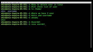 Delete user in #LINUX using #userdel command