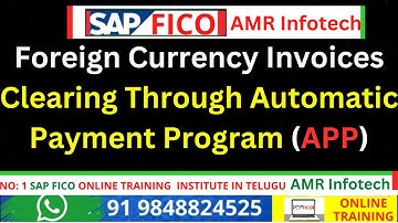SAP FICO - Foreign Currency invoices Clearing Through  Automatic Payment Program APP  in Telugu