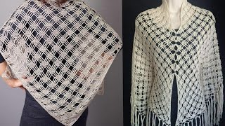 شال كروشيه مثلث بسيط وسهل/crochet shawl