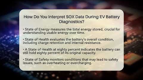 How Do You Interpret SOX Data During EV Battery Diagnostics? - Talking Tech Trends