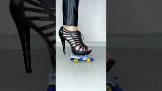 High Heels vs Plastic Toy Car ASMR: Extreme Crushing and Loud Satisfying Plastic Cracks! 👠🚗💥