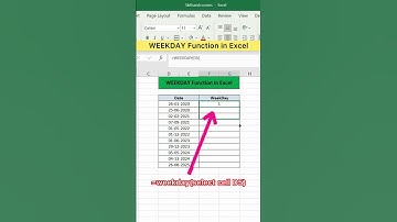 WEEKDAY Function in Excel | Advanced Excel Formula #excel #exceltutorial #exceltips