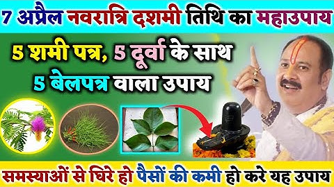 5 बेलपत्र, 5 दूर्वा और 5 शमीपत्र का उपाय - Navratri Dashmi Ka Upay Pradeep Mishra - 7 April ka Upay