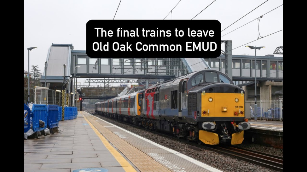 (HD) The final trains to leave Old Oak Common EMUD passing Acton Main Line
