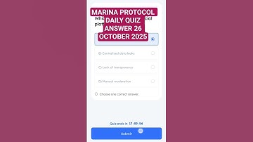 MARINA PROTOCOL DAILY QUIZ ANSWER 26 OCTOBER 2025 #shorts #marina