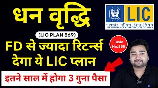 LIC Dhan Vriddhi Plan 869 | LIC धन वृद्धि प्लान 869 details in Hindi | LIC one time investment plan