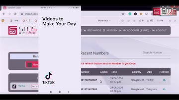 Tiktok app verification by using smspincode
