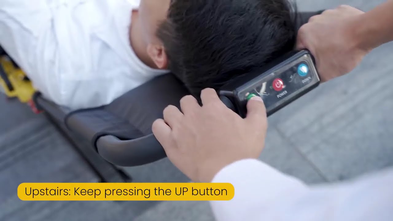 Electric Stair Climbing Chair Foldable Emergency Stair Lift Wheelchair Battery Operated Elderly