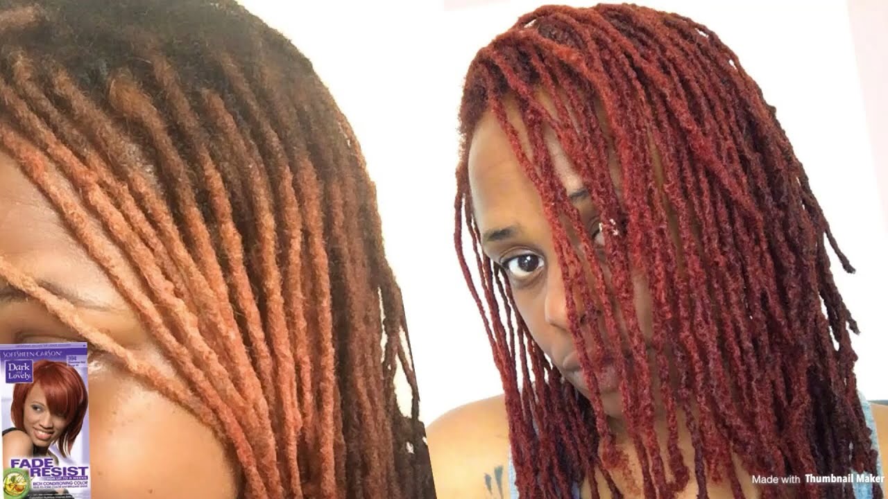 Dyed Locs Using Dark And Lovely Vivacious Red Hair Color Youtube