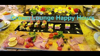 Royal Caribbean Crown Lounge on Adventure of the Seas and happy hours daily snack food vlog