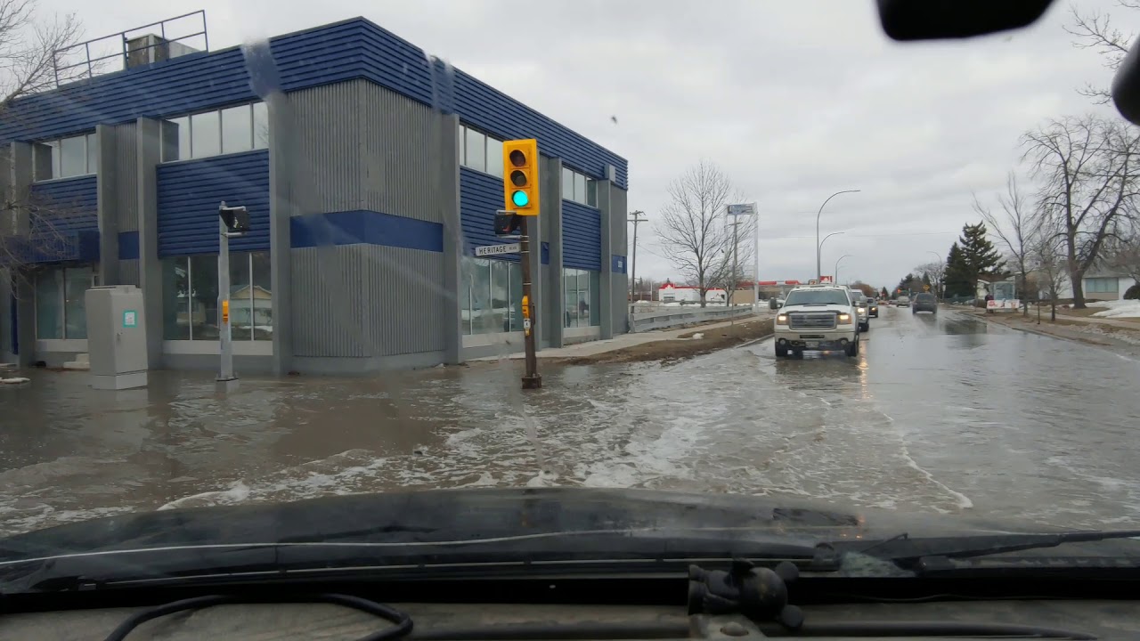 Road flooding in Winnipeg YouTube