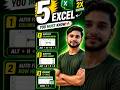 👉 5 Excel Tricks You Must Know 🔥 | Work 2X Faster! #shorts #exceltips #exceltricks