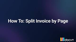 How To  Split Invoice by Page