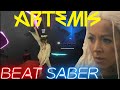 Beat saber  lindsey stirling  artemis expert first attempt  mixed reality