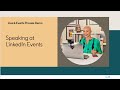 Speaking at LinkedIn Events