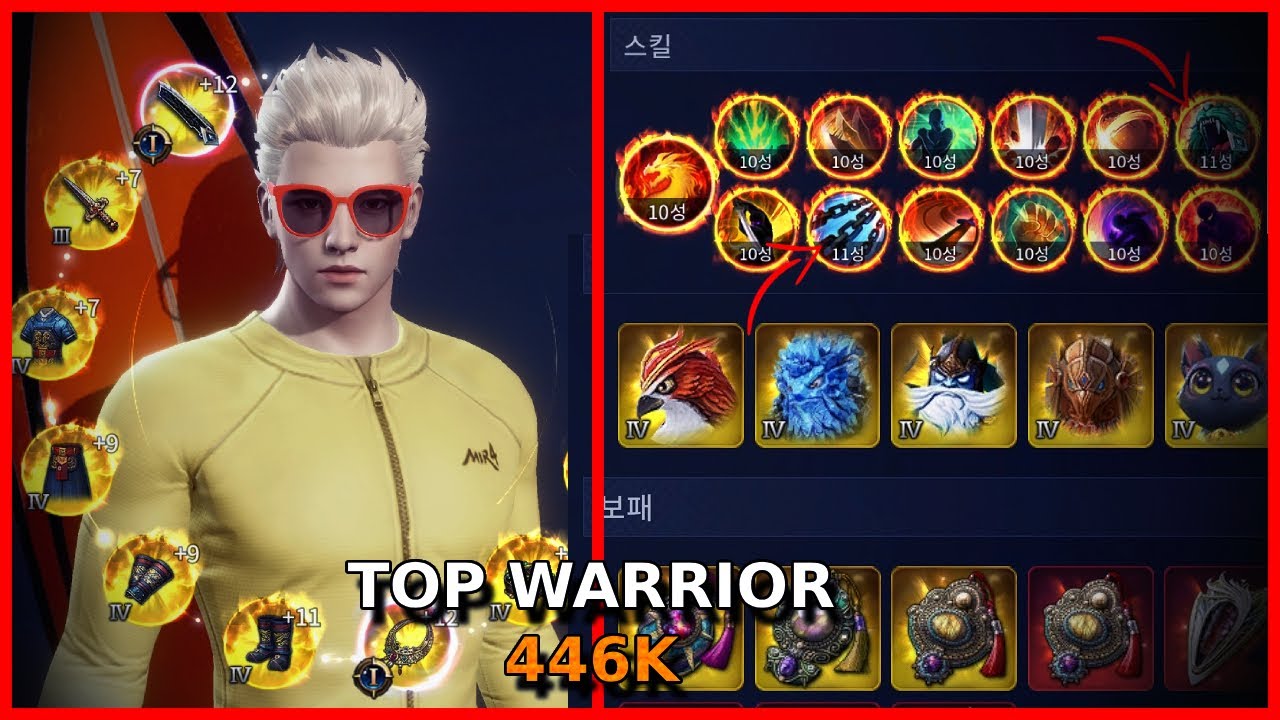 TOP 1 WARRIOR 446K, CARA TEM 2 SKILLS NO 11, TTS JÁ TA CHEGANDO NO NIVEL KOREANO? - MIR4