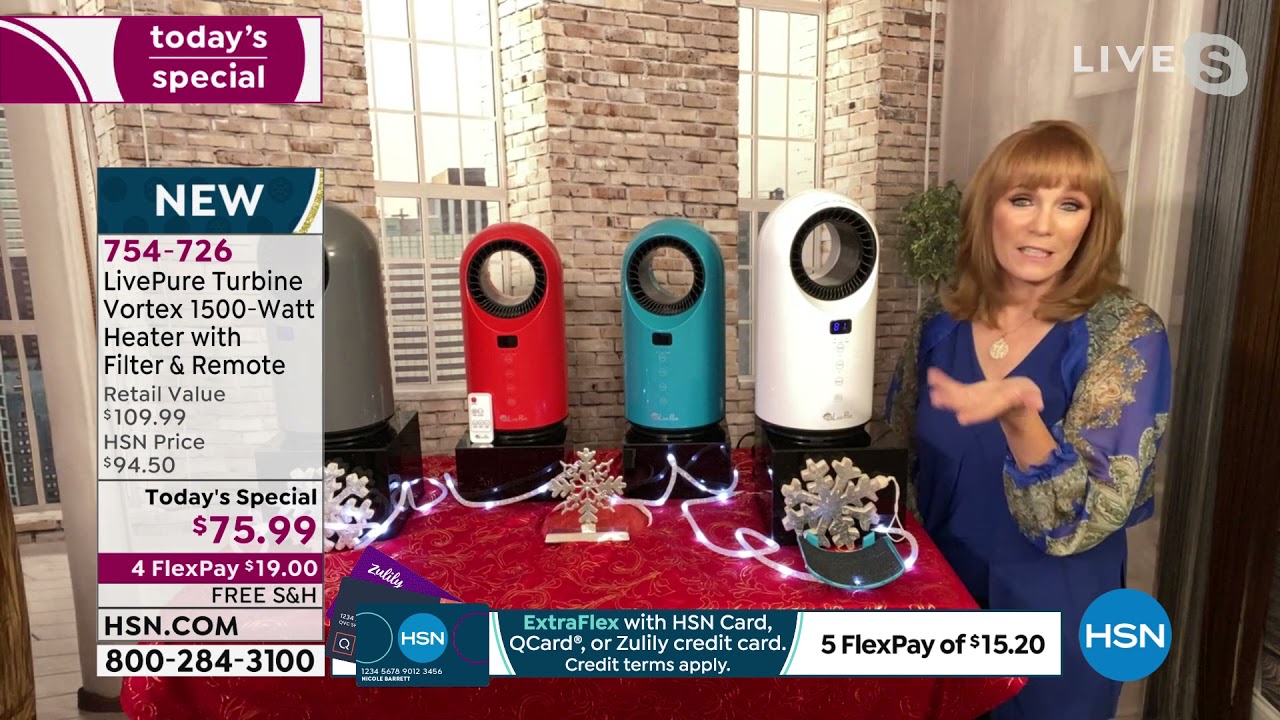 LivePure Turbine Vortex Oscillating 1500Watt Heater with... - YouTube
