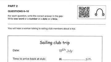 A2 Key 1 Test 2 Listening Part 2