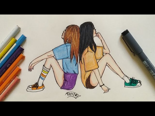 Como desenhar AMIGAS TUMBLR - passo a passo