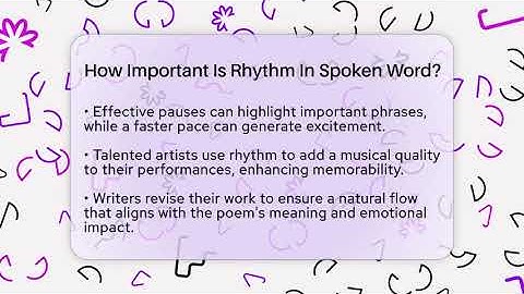 How Important Is Rhythm In Spoken Word? - The Prose Path