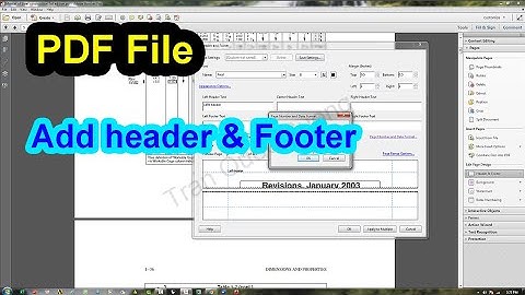 Add Header and Footer in PDF File with adobe acrobat pro 11