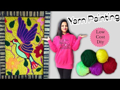 DIY Yarn Art  Easy Yarn Painting