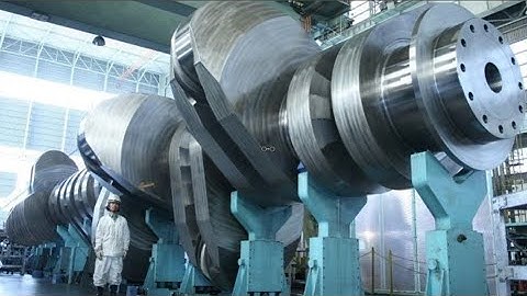 Full process of manufacturing giant  2-cylinder crankshaft. Amazed this amazing performance machine.