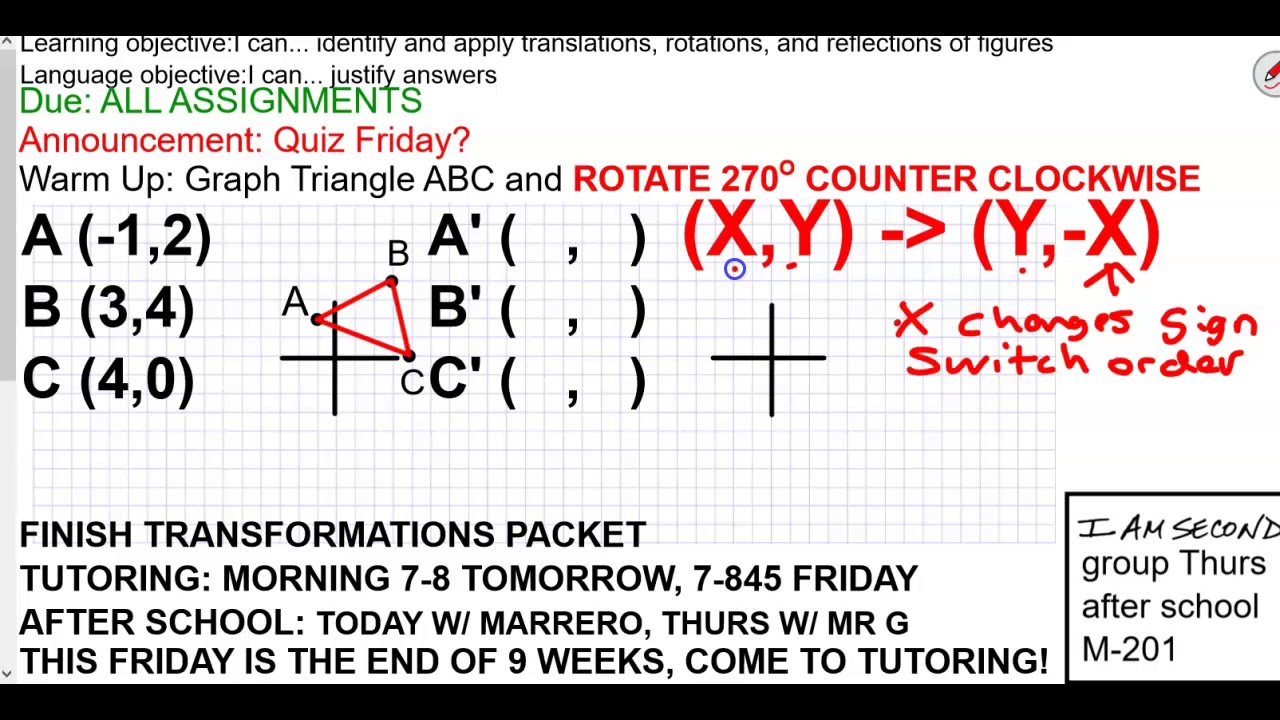 3/4/20 GE Warm Up, Transformations Assignment #mrglee - YouTube