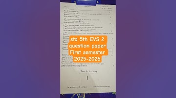 std 5th EVS 2 question paper First semester 2025-2026