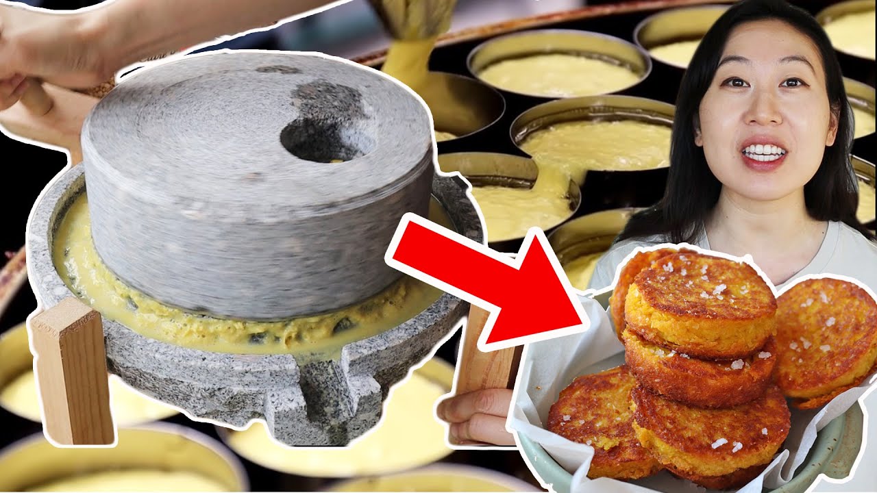 USING A STONE GRINDER TO MAKE CHINESE CORN CAKES!! （石磨成玉米餅做法) YouTube
