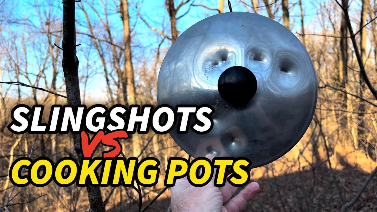 Shooting at Old Cooking Pots with My Favorite Slingshots