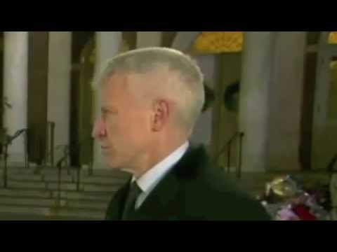 Anderson Cooper's Disappearing Nose during CNN Fake Live Broadcast From Sandy Hook