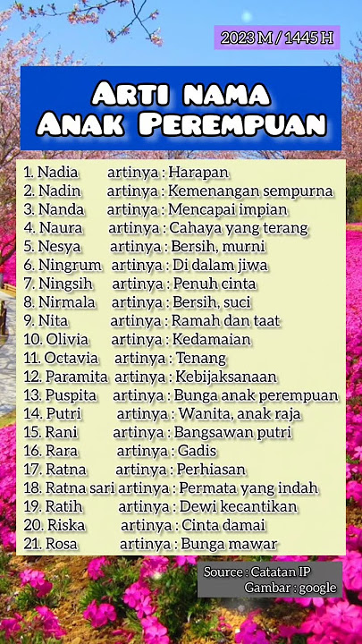 Arti nama untuk anak perempuan, yuk cek! #shorts #namaanak #anakperempuan #artinama #girl #perempuan