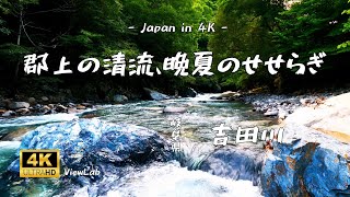 Sounds of nature and 4K video : Yoshida River, summer murmur, largest tributary of the Nagara River.