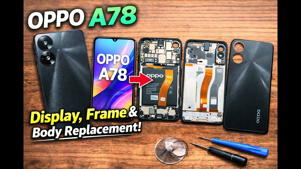 📲👾Oppo A78 5g display, frame & back complete replacement | How to repair oppo mobile 