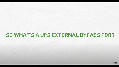 RB1 LTD - What a UPS Bypass Panel Is Required For