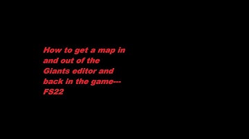 How to get a map in the Giants editor, edit it, and get it back in the game.