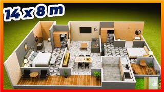 house plan 14 x 8 m | house plan design and review