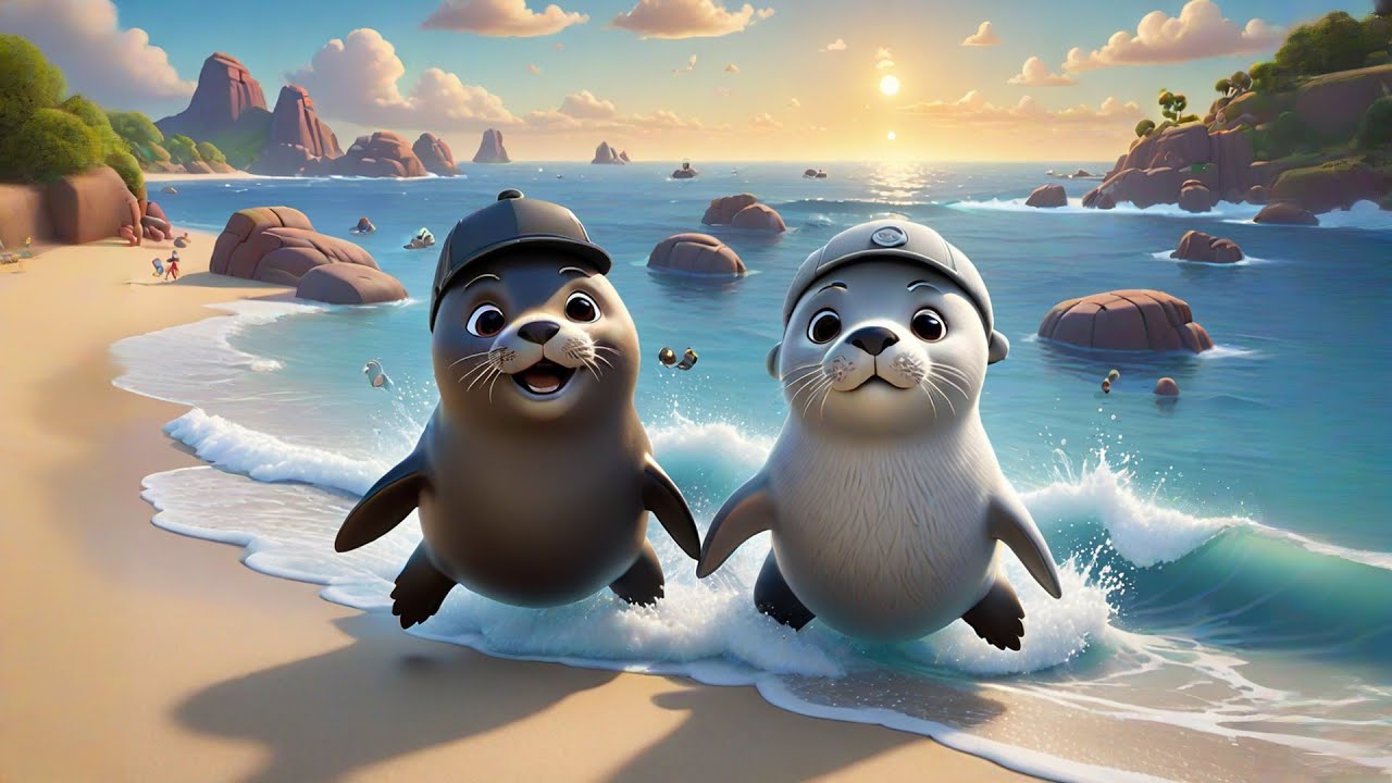 Two Tiny Seals Clap Their Fins | Ocean Animal Song for Kids | Nursery Rhymes and Baby Songs