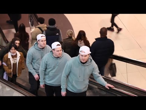 Triplets Respawn on Escalator Prank!