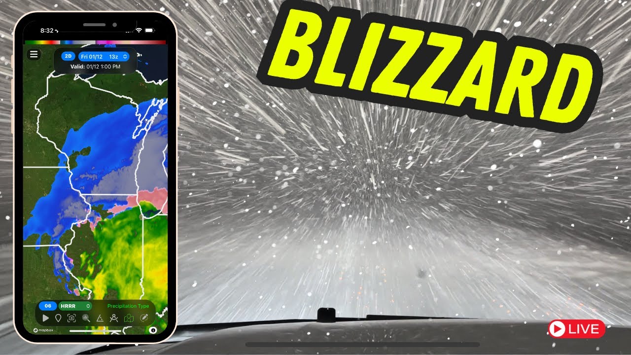 BLIZZARD Hits Iowa and Wisconsin ️ Live Storm Chaser Archive (Jan. 12 ...