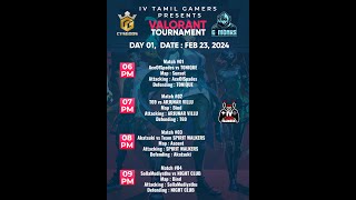 IV TAMIL GAMERS present  VALORANT Tournament | Day 01 |