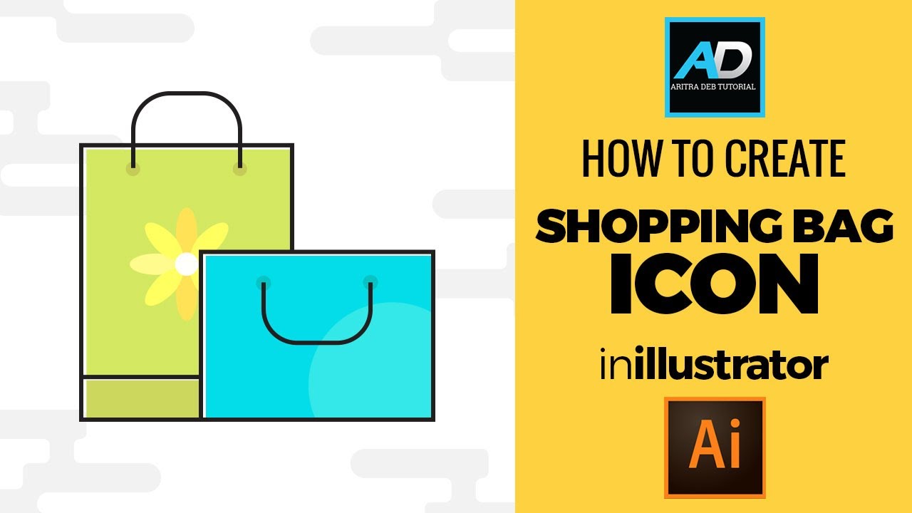 How to Make Shopping Bag Icon in illustrator Icon Maker Adobe