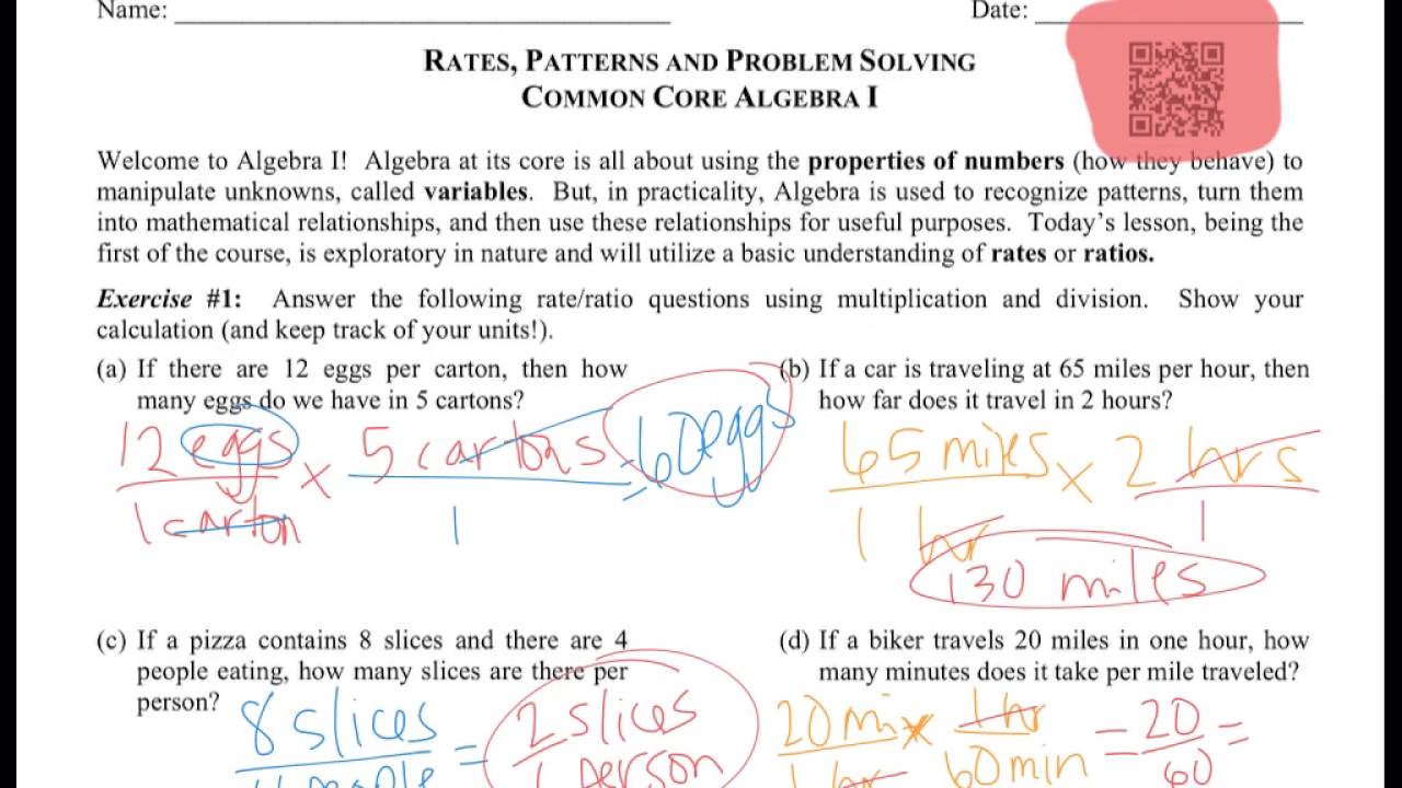 rates patterns and problem solving